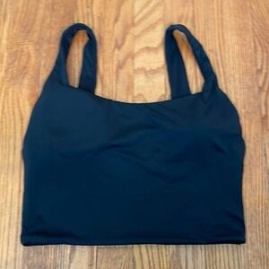 Andie The‎ Tank Bikini Top Longline Swimsuit black Large NWT